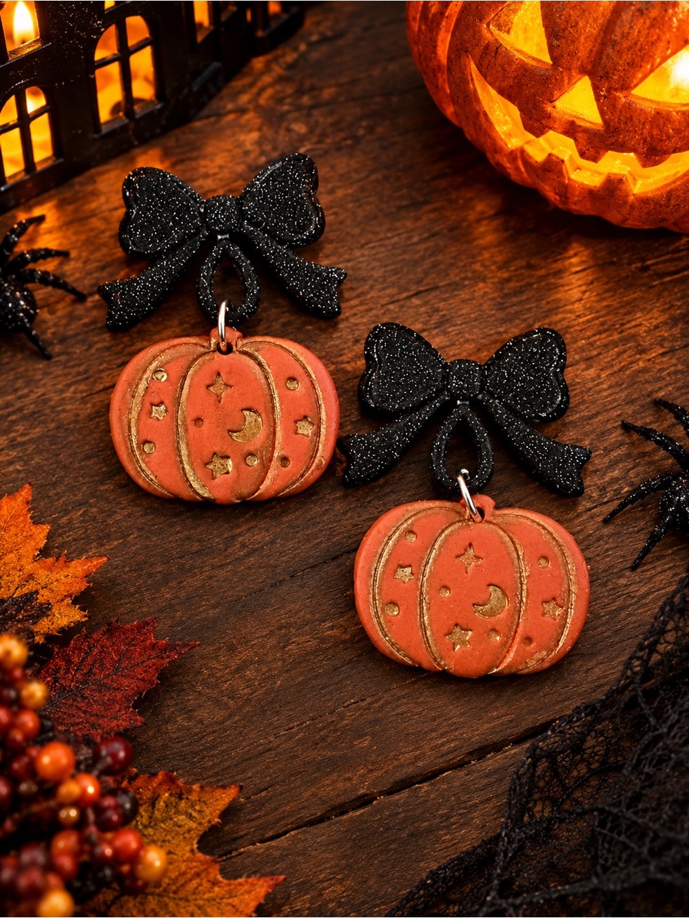 Pumpkin Handmade Polymer Clay Earrings